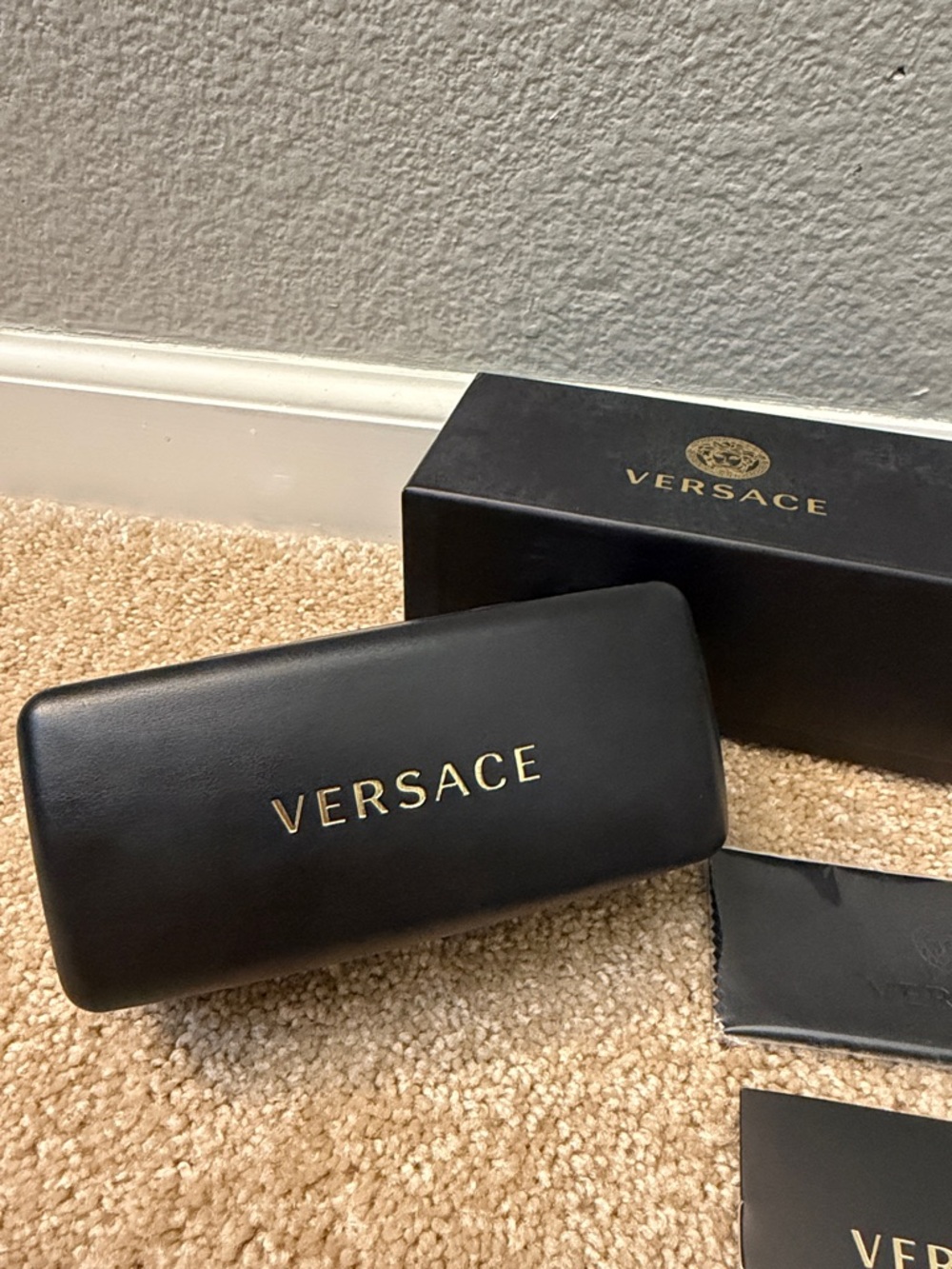 Versace Black sunGlasses Case and Box with cleaning cloth only - Picture 4 of 5